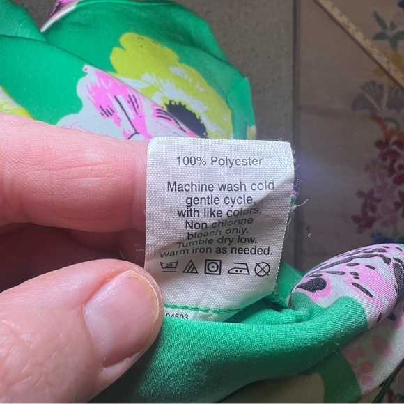 J Crew  Printed Cutaway Top Retro Punk Floral size S Green Boho Cut Out Back - Picture 10 of 10